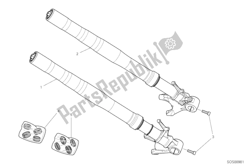 Tutte le parti per il Forcella Anteriore del Ducati Superbike Panigale V4 R USA 998 2019